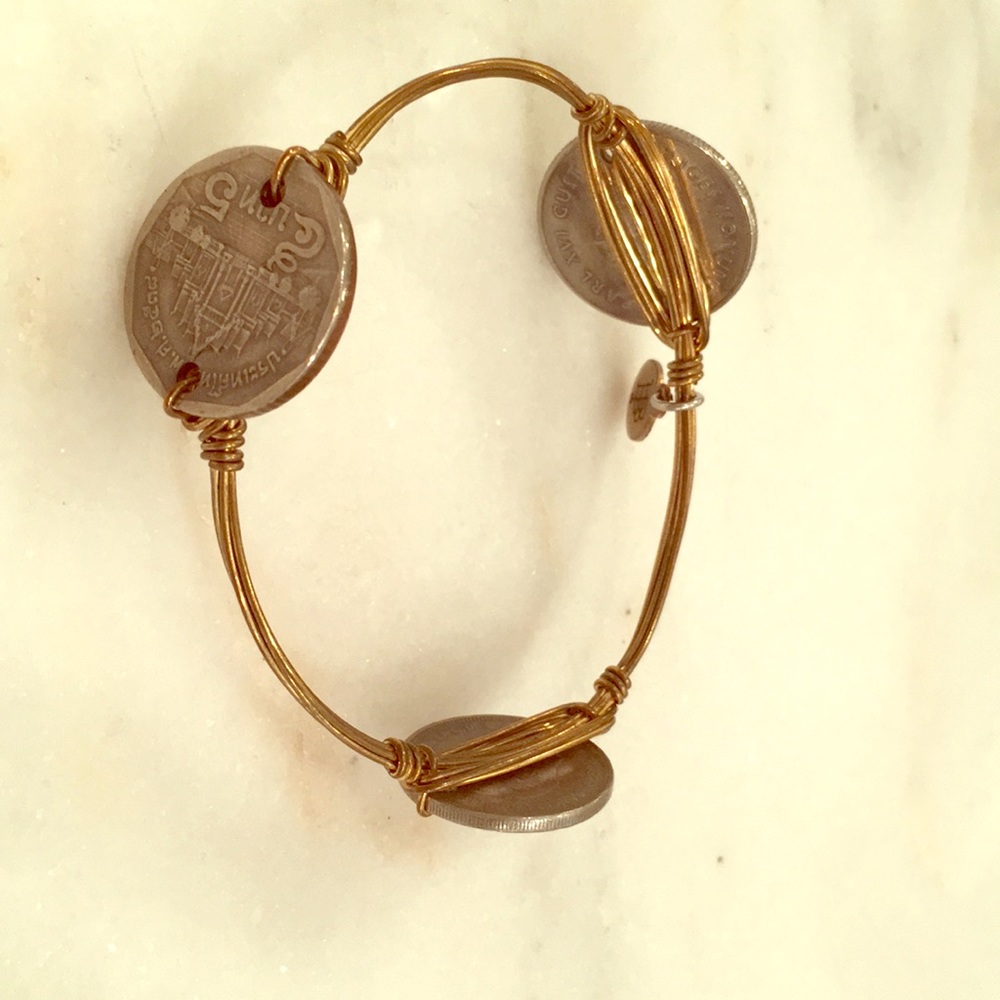 Bourbon and Bow ties coin bracelet